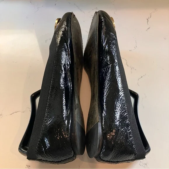 Tory Burch Womens Size 7.5 Black Patent Leather Caroline Ballet Flats - Picture 6 of 13